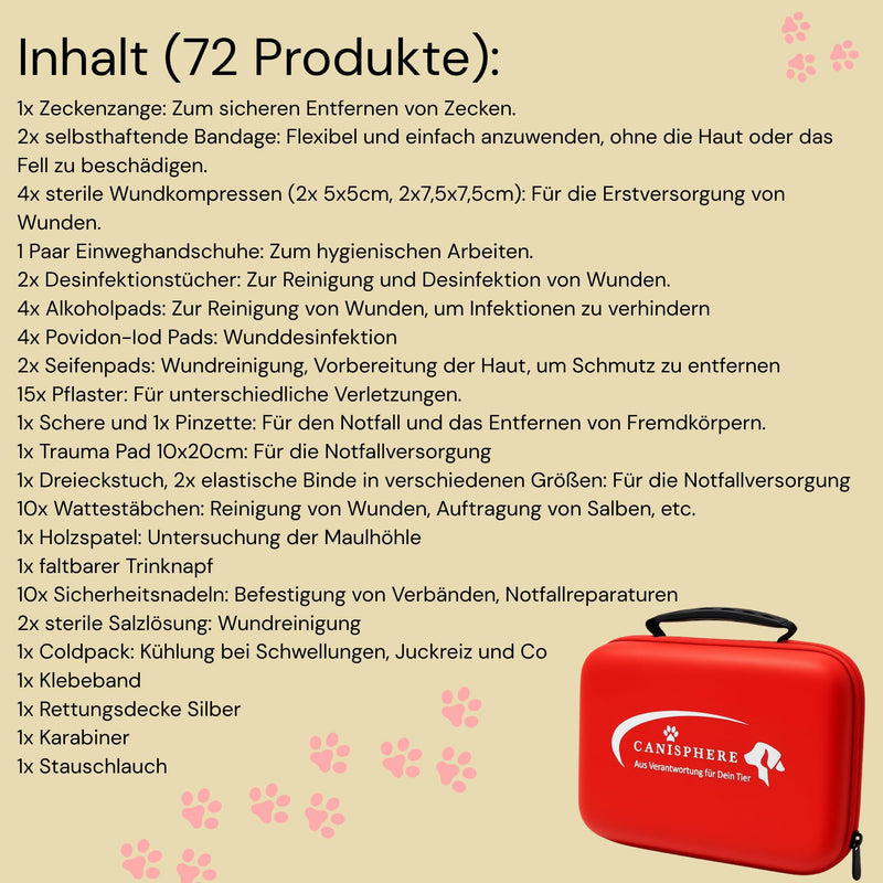 First Aid Box for Dogs with Over 70 Items 72 teilig