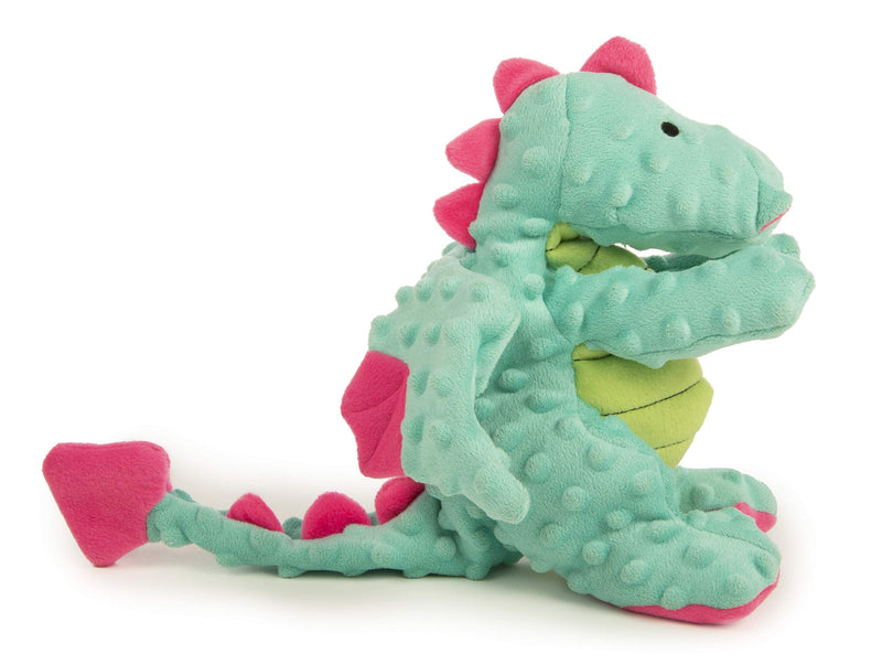 goDog Dragons with Chew Guard Technology Durable Plush Squeaker Dog Toy, Large, Seafoam, Plush Dog Toy Bubble Plush Dragon - Seafoam - PawsPlanet Australia