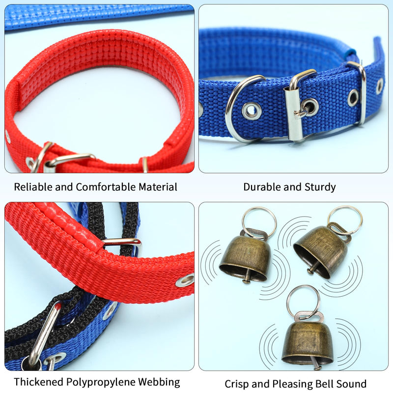 10 Sets Goat Collars with Bells Adjustable Small Animal Collar with Sheep Bell Sheep Collar with Grazing Cow Bells Pet Collar with Bronze Bell Goat Supplies for Farm Animal Sheep Accessories - PawsPlanet Australia