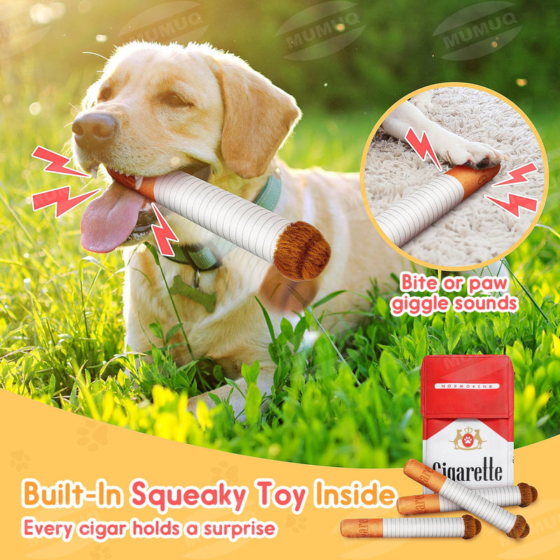 Cigarette Dog Toy Large, Plush Funny Dog Cigarette Toy 3 Packs Giggle Puff Stick Toys with Box, Interactive Squeaky Cigar Puppy Toys for Small to Medium Breed, Funny Puppies Gift Dog Accessories - PawsPlanet Australia