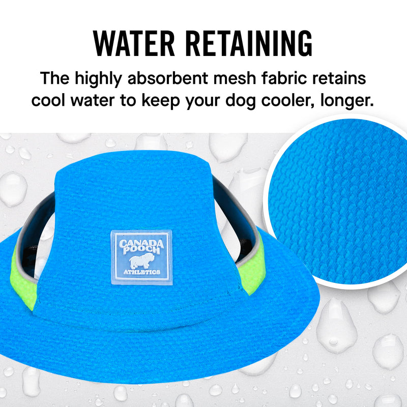 Canada Pooch Cooling Dog Sun Hat - Evaporative Cooling Dog Cap with Breathable Mesh Material for Hot Days, Adjustable Cooling Hat for Dogs Great for Dogs M Blue - PawsPlanet Australia