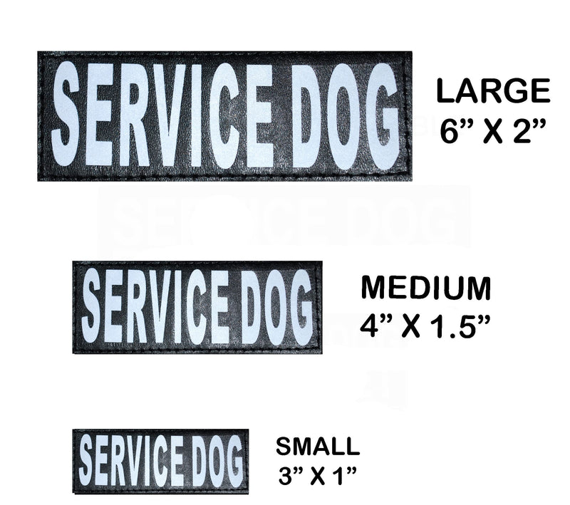 Doggie Stylz Set of 2 Reflective Service Dog Removable Patches with Hook Backing for Working Dog Harnesses & Vests. Durable and Interchangeable - (Medium 4" X 1.5") Medium 4" x 1.5" - PawsPlanet Australia