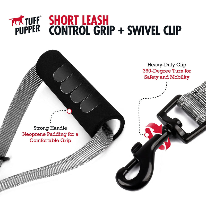 Tuff Pupper Service Dog Leash With Handle for Large Dogs | 12 Inch | Perfect for Service Harness & Training | Traffic Handle With Padding | Short Coupler - PawsPlanet Australia