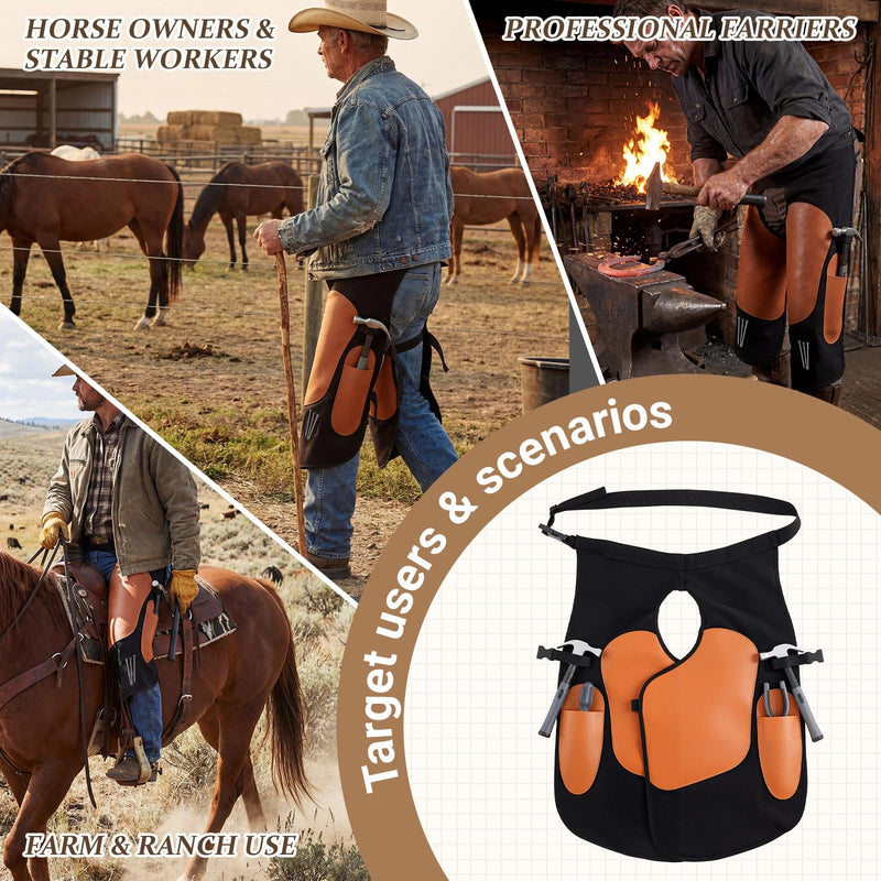 Twistover Professional Farrier Apron for Horseshoeing with Knee Pads & Adjustable Straps, Durable Work Apron for Blacksmiths, Farriers, and Woodworkers