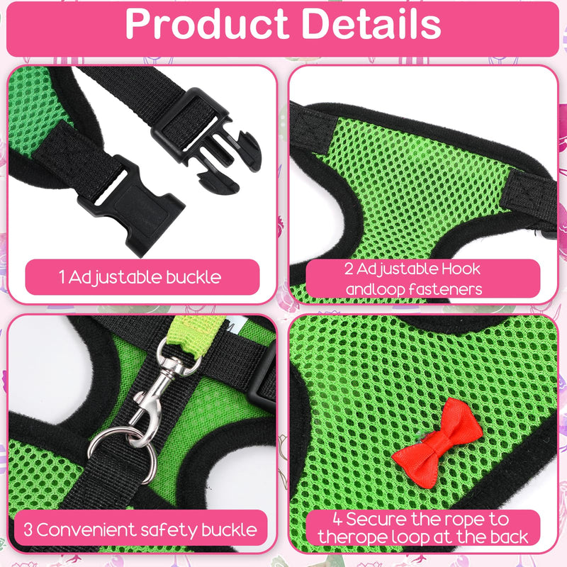 4 Pcs Adjustable Chicken Leashes and Harnesses Set, Double Adjustment Chicken Harness Comfortable Nylon Chickens Vest with 1.1M Leash for Hens, Ducks, Geese, Small Pets (4 Colors, M) - PawsPlanet Australia