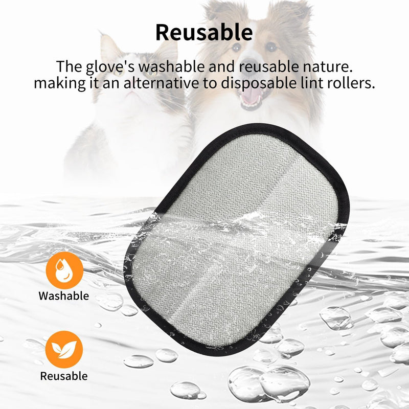 2 Pcs Electrostatic Gloves Pet Hair Removal,Reusable Pet Cat Dog Hair Removal Grooming Gloves Brush Tool Black - PawsPlanet Australia
