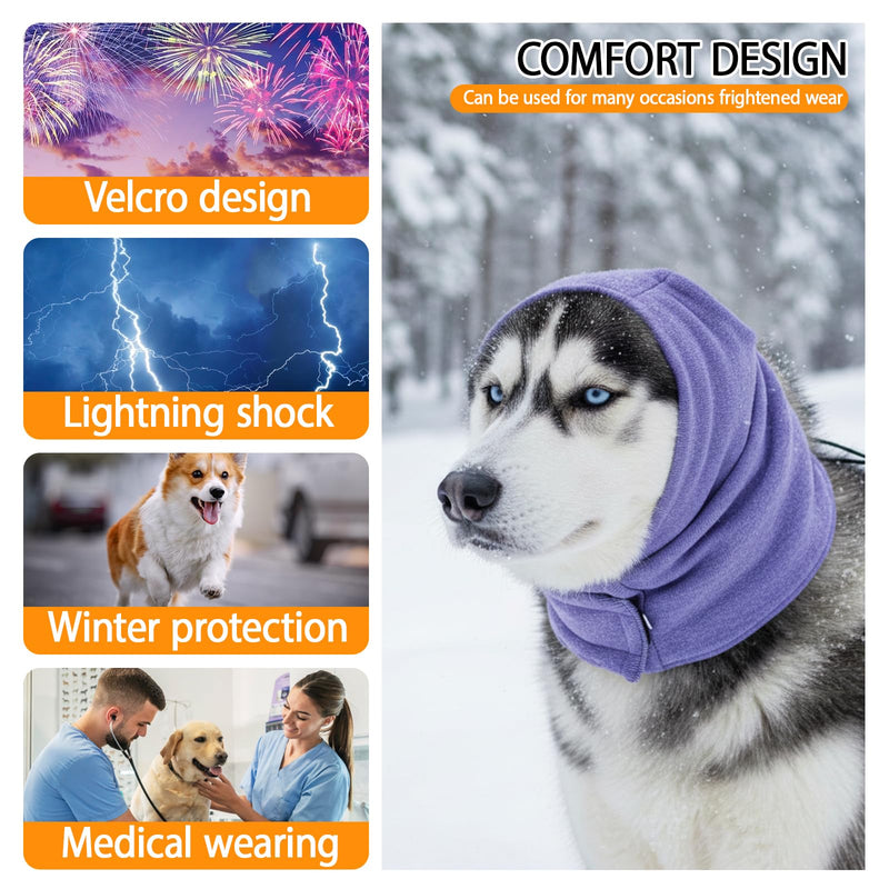 2 Packs Dog Ear Defenders, Dog Ear Protectors, Adjustable M Size Calming Head Wrap with Ear Muffs for Noise Protection, Bathing & Grooming