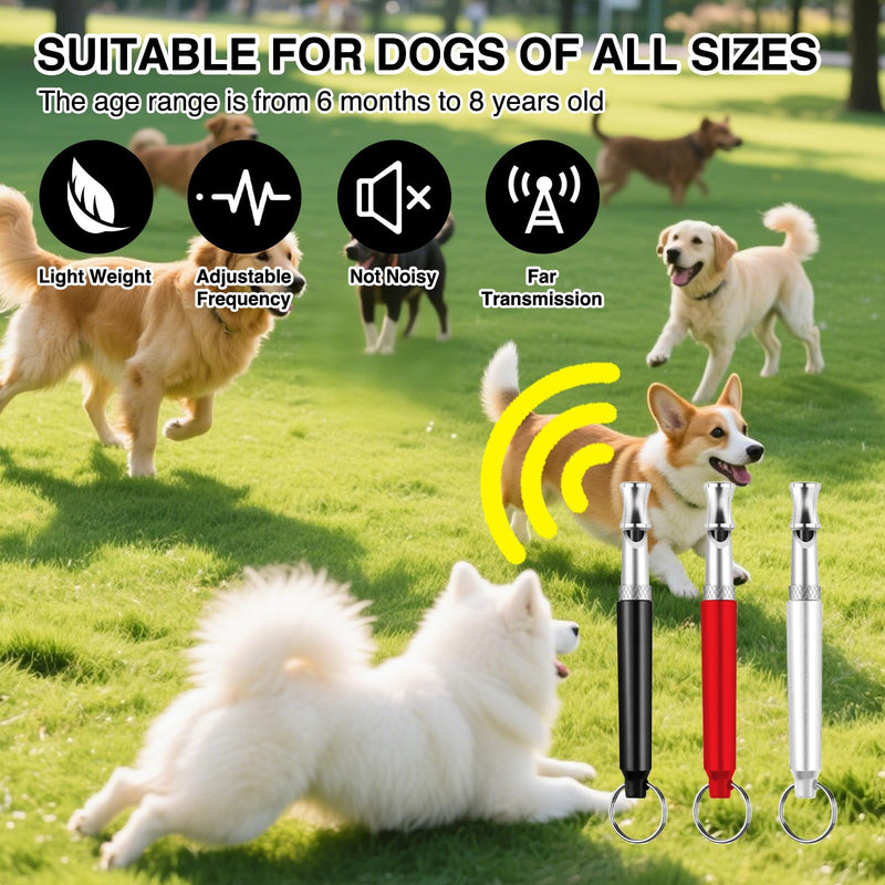 3 Pcs Dog Whistle to Stop Barking with Lanyard, Dog Whistle Training(Black White red) - PawsPlanet Australia