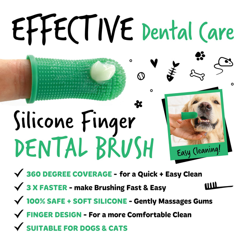 Bugalugs Dog and Cat Dental Care Kit: Toothpaste, 2 Finger Cat Toothbrushes, Dog Toothbrush for Plaque Removal and Fresh Breath 1 count (Pack of 1)