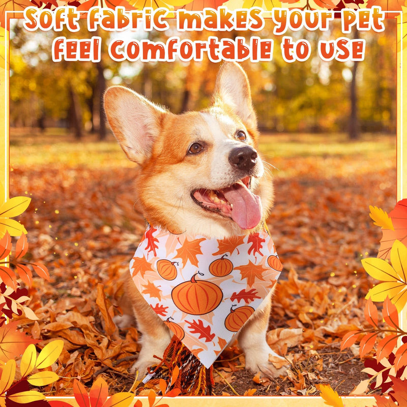 Sanwuta 120 Pcs Fall Bandanas for Dogs Thanksgiving Day Triangle Dog Bandana Autumn Washable Pet Scarves Adjustable Bibs for Small and Medium Pets, 30 Styles - PawsPlanet Australia