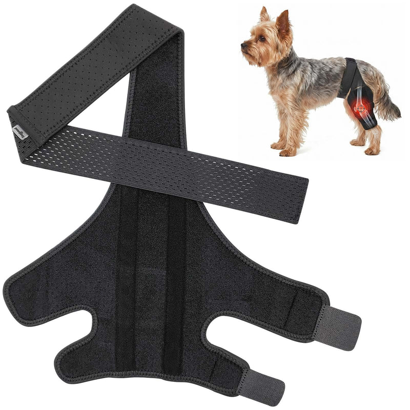 Dog Knee Brace for ACL with Side Stabilizers, Adjustable Joint Hock Support, Canine Leg Surgery Recovery, Black (S) S