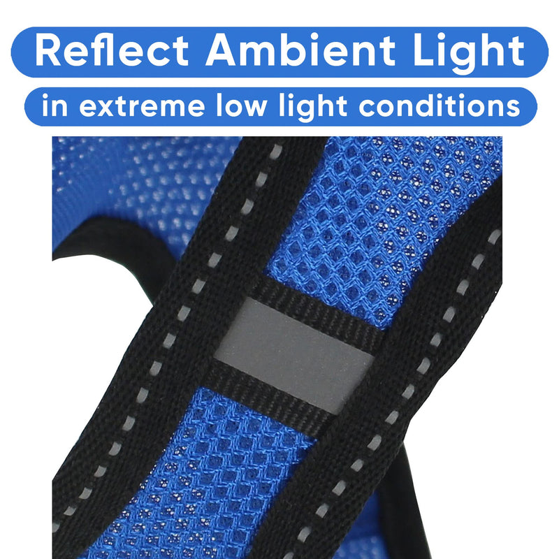 Pawtitas Dog Vest Harness Made with Breathable Air Mesh | All Weather Vest Harness for Small Puppies and Large Cats with Quick-Release Buckle - Small Blue Mesh Dog Harness Small (Pack of 1) - PawsPlanet Australia