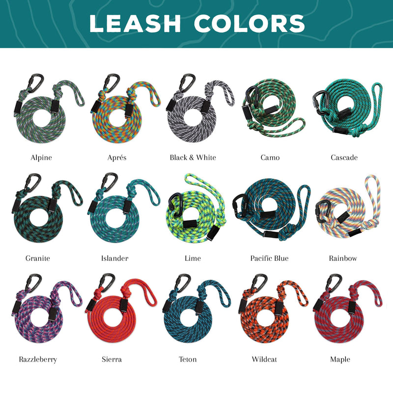 Wilderdog Carabiner Climbing Rope Dog Leash for Medium & Large Dogs - 10ft - Pacific Blue - PawsPlanet Australia
