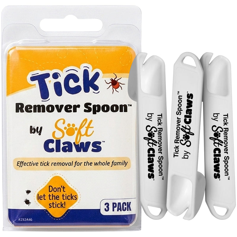 Soft Claws Tick Remover Spoon for Whole Family, Pack of 3 – Gentle Spoon Design & Easy Grip Tick Removal Tool for Humans, Dogs & Cats, Pet Grooming Essential, Compact & Travel-Friendly