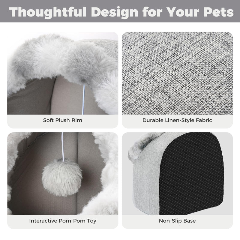 Avont Cat Recovery Suit for Post-Surgery Bundle with Cat Bed Cave for Indoor Cats