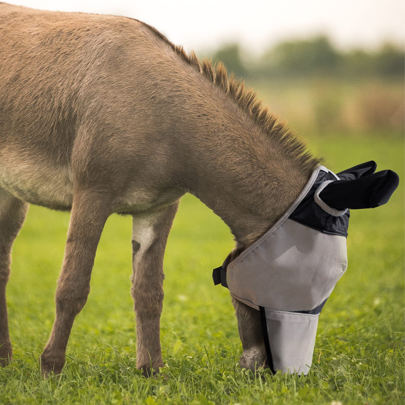 Harrison Howard Form fitting Advanced & Skin-Friendly Fabrics Mule Donkey Fly Mask Full Face Protection with Nose Cover Black L Full (Large) - PawsPlanet Australia