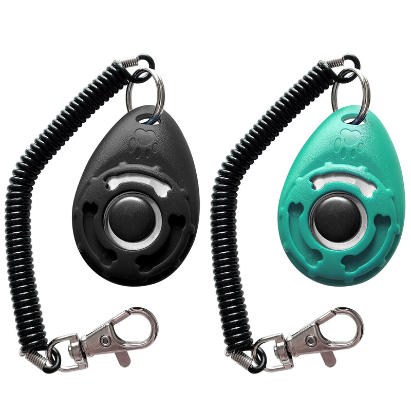 Pet Training Clicker with Wrist Strap - Dog Training Clickers (Black +Bluegreen) - PawsPlanet Australia
