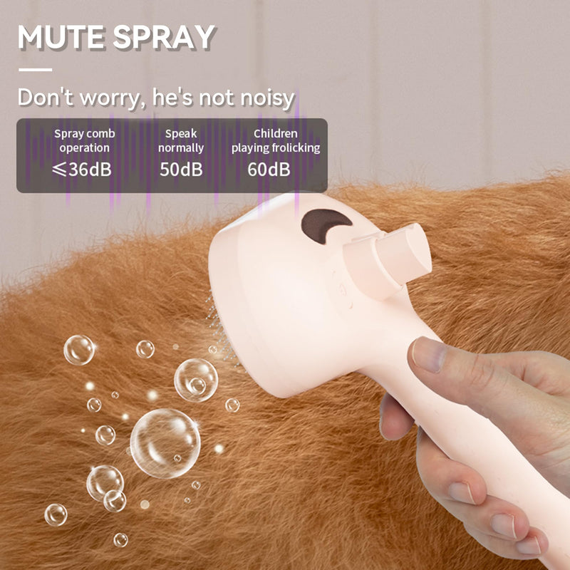 Dog Steam Brush 3-in-1 Spray Bath Brush for Dog and Cat, Pet Hair Removal Comb for Long & Short Haired Pets, Self Cleaning Grooming Brush Can Help to Comb a Pet's Fur and Remove Fleas Pink Pets Brush & 1 Shampoo - PawsPlanet Australia