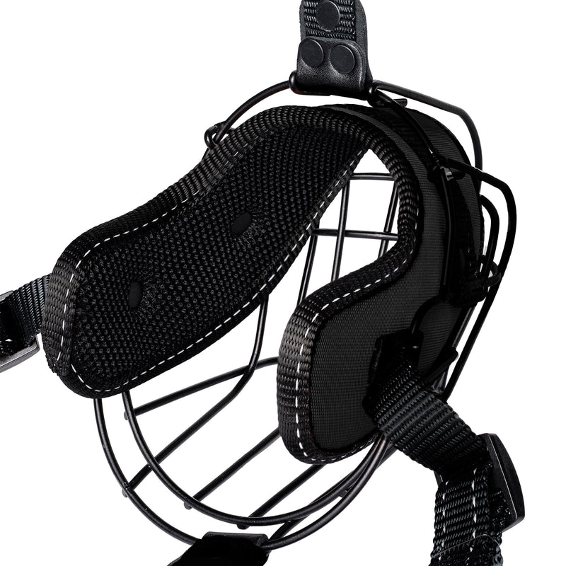 OOPSDOGGY Metal Dog Muzzle for Large Dog, Adjustable Brethable Wire Basket for Rottweiler to Prevent Biting Chewing (Black) Black