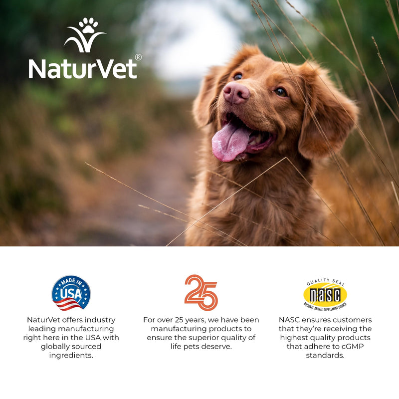 NaturVet All-in-One Dog Supplement - for Joint Support, Digestion, Skin, Coat Care – Dog Multivitamins with Minerals, Omega-3, 6, 9 – Wheat-Free Vitamins for Dogs – 120 Soft Chews