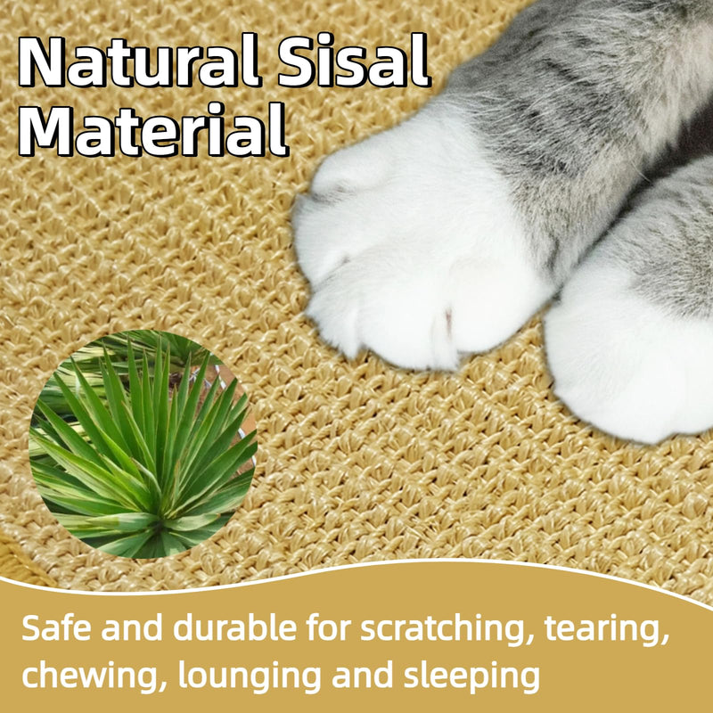 DYAUS Bunny Scratch Pads, Natural Sisal Rabbit Scratching Mats for Claws and Teeth Care, Indoor Bunny Chew Toys Bunny Bed for Biting Sleeping Nesting (3PCS, 16x12in) 3PCS