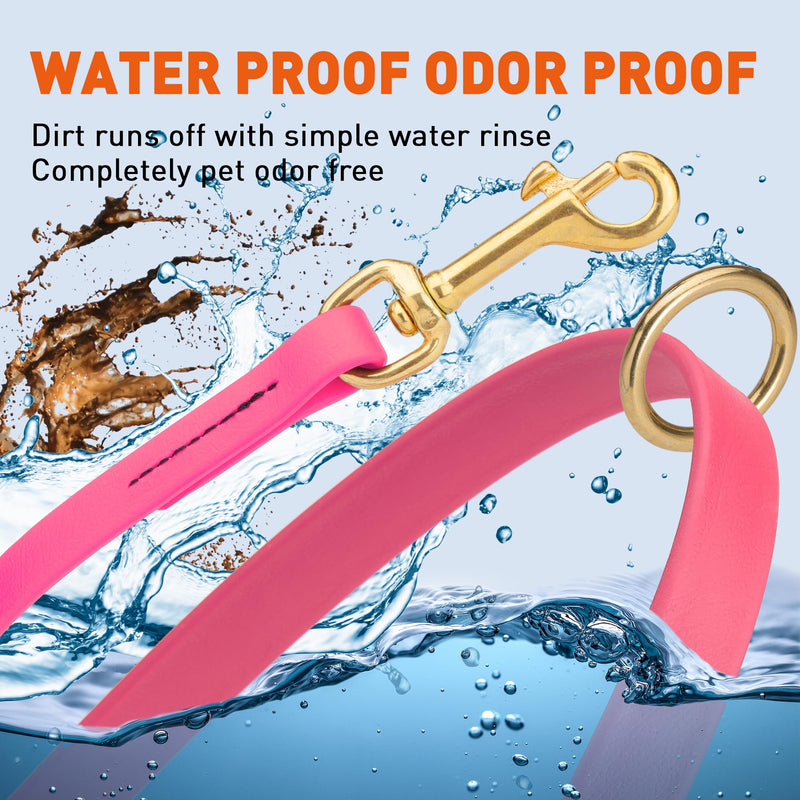 Viper Biothane K9 Working Dog Leash Waterproof Lead for Tracking Training Schutzhund Odor-Proof Long Line with Solid Brass Snap for Puppy Medium and Large Dogs 6ft, Passionfruit Pink W 1/2" - L 6' - PawsPlanet Australia