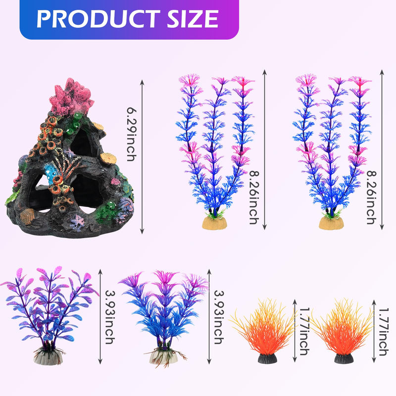 Aquarium Coral Rock Mountain Cave Set Fish Tank Decoration Coral Ornament Aquarium Plant Fish House for Betta Rest Hide - PawsPlanet Australia