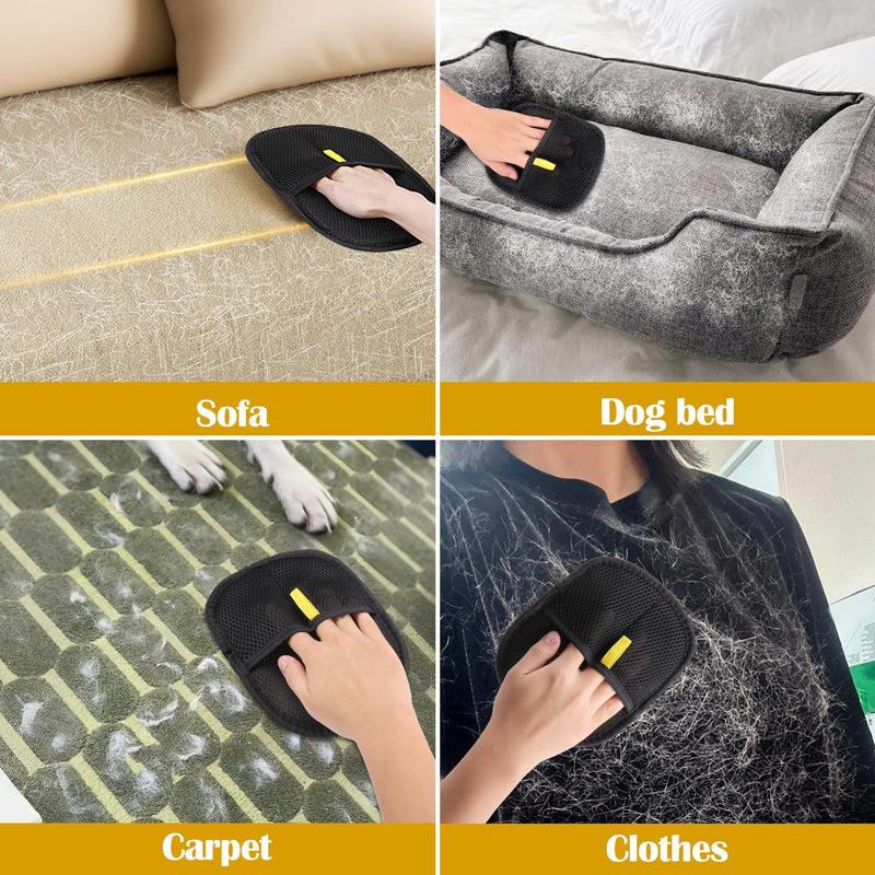 BABORUI Pet Hair Removal Glove - 2 Pack Pet Hair Remover Glove, Electrostatic Gloves Pet Hair Lint Rolls into Strips, Dog and Cat Hair Remover Tool for Furniture, Car, Couch, Carpet, Clothes - PawsPlanet Australia