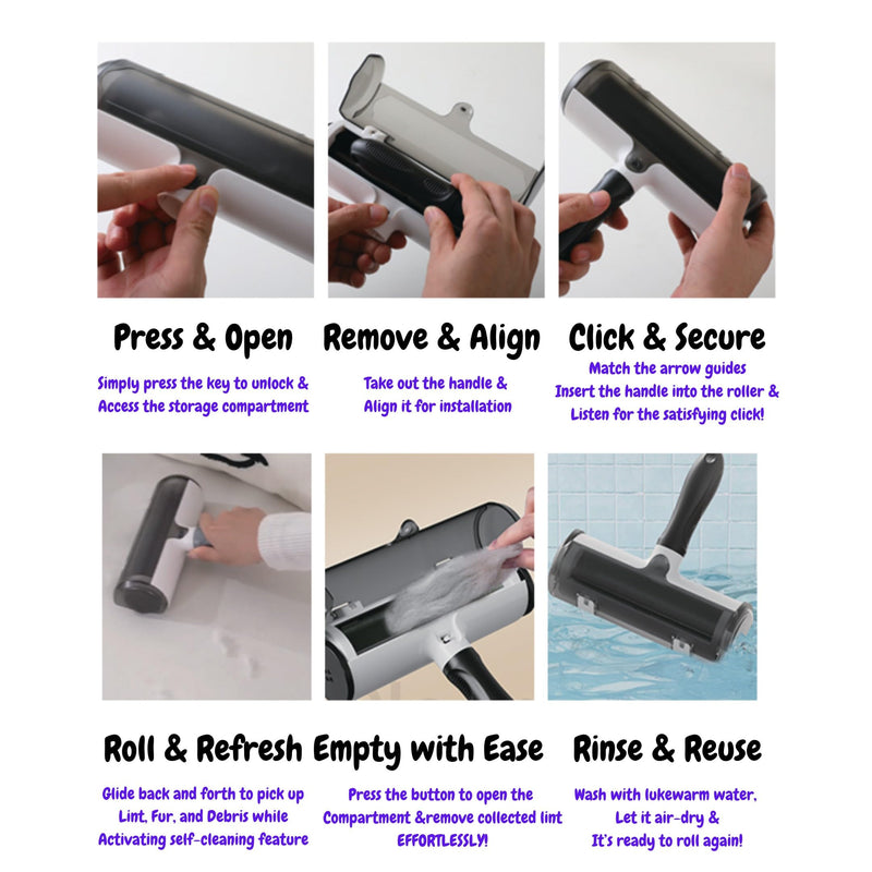Home and Pet Lint Roller for Dog and Cat Hair Removal for Couches, Rugs, Pet Beds, Carpet - Surface Removal Tool for Fur, Lint, and Debris - PawsPlanet Australia