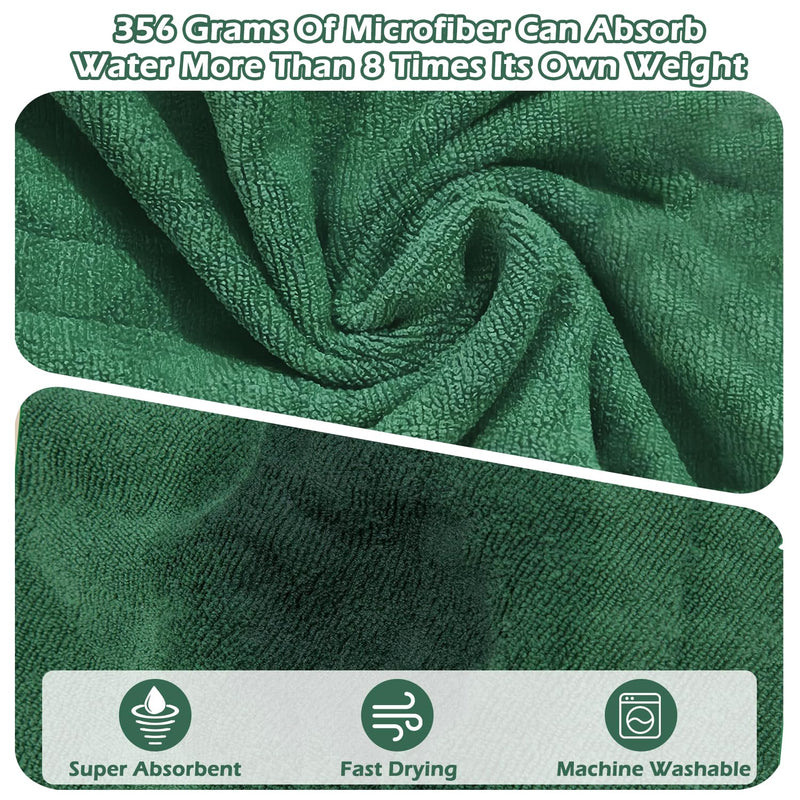 Microfiber Dog Towel Robe – Absorbent Quick Dry Bathrobe for Small, Medium, Large Pets – Adjustable Neck & Waist for Dogs, Cats 77-100 lbs – Dark Green XL - PawsPlanet Australia