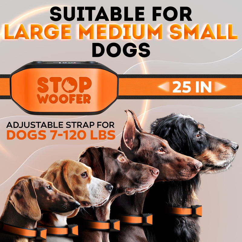 New 2025 No Shock Dog Bark Collar for Small Medium Large Dogs-Smart Chip Adjusts to Stop Barking in 1 Minute-Highly Effective Vibration and Sound Stops Barks Fast with No Pain-Safe Orange - PawsPlanet Australia