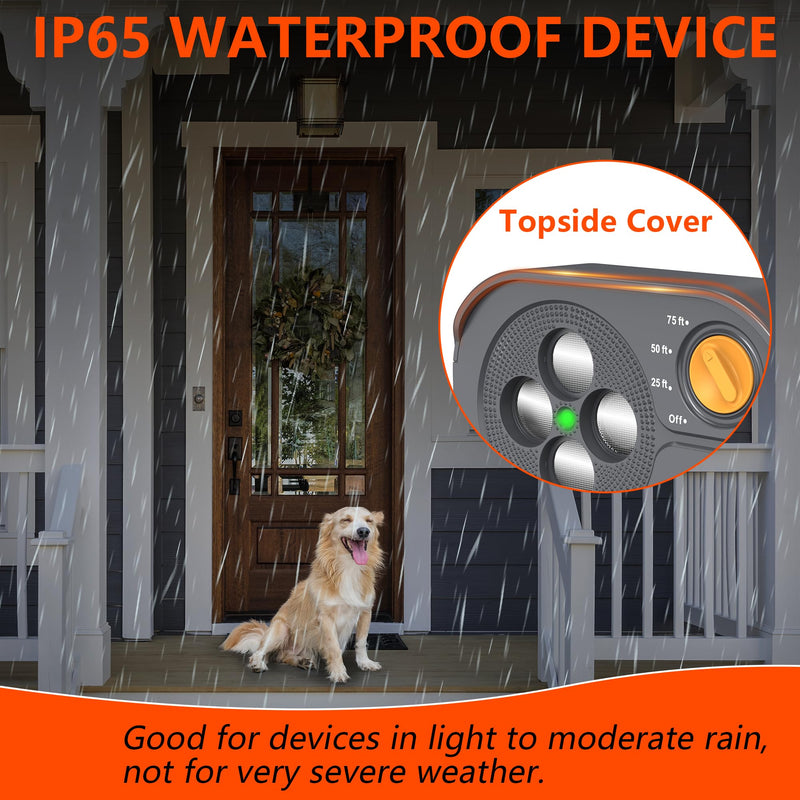 2026 New Anti Barking Device for Dogs, Bark Box Rechargeable Dog Bark Deterrent with Variable Ultra Frequency/6 Modes/IP65 Waterproof Dog Silencer Stop Neighbors‘ Dogs from Barking Up to 75ft(Grey) Grey Anti Barking Device