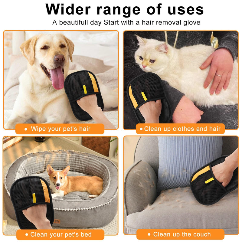 2 Pack Pet Hair Removal Glove, 2025 Washable Reusable Electrostatic Gloves Pet Hair for Cat and Dog, with Electrostatic Tech, for Carpet, Couch, Furniture 2 - PawsPlanet Australia
