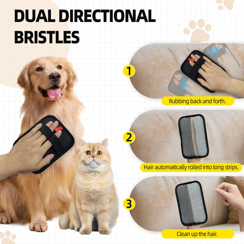 Pet Hair Remover, Reusable Electrostatic Pet Hair Remover Gloves – Double-Sided Grooming & Deshedding Gloves for Cats & Dogs, Pet Fur Removal for Furniture, Carpet, Couch -1 PCS 1 - PawsPlanet Australia