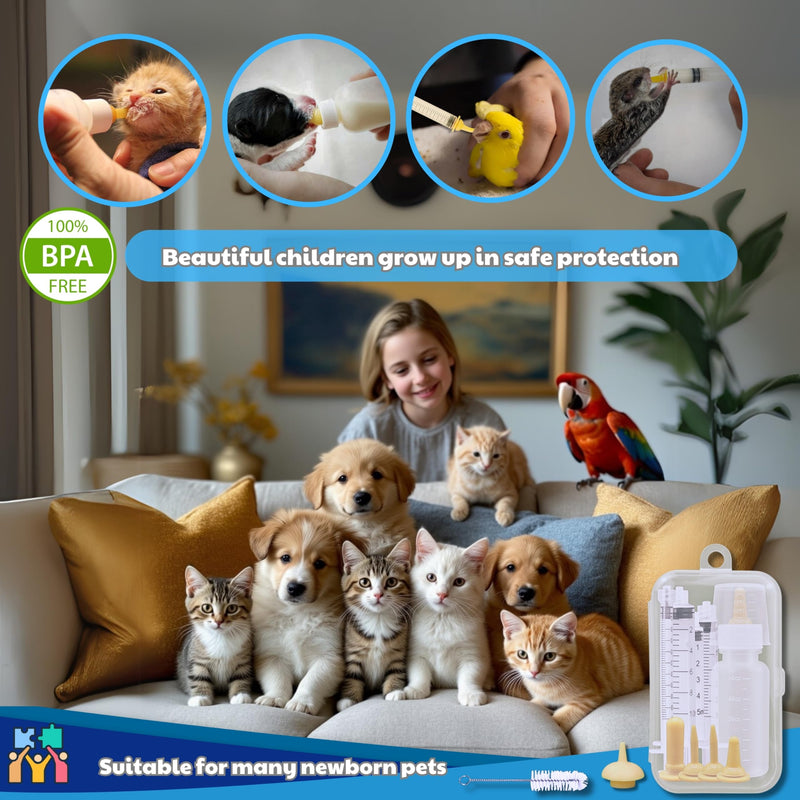 Kitten nursing nipples Puppy nipples for nursing newborn, Kitten bottle feeding, Baby dog milk bottle for kittens, Syringe for liquid, Feeding products for kittens, 100% BPA free, Formula dispenser. - PawsPlanet Australia