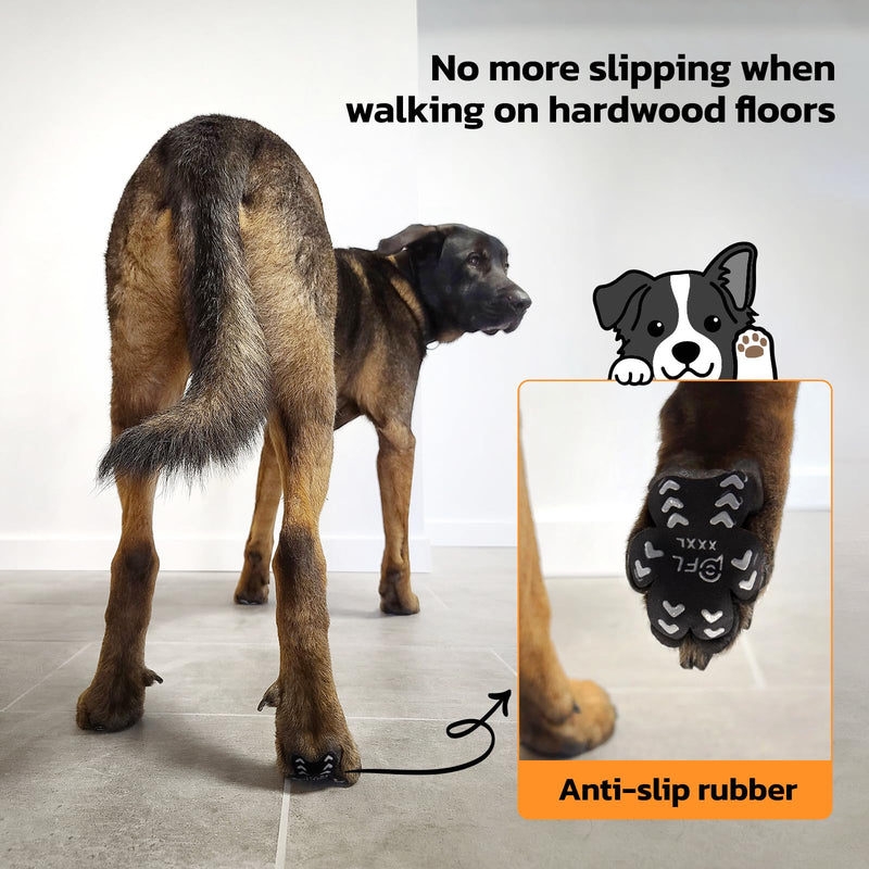 Anti-Slip Dog Paw Protector Pads for Senior Dogs, Dog Paw Black Stickers with Strong Traction on Hardwood Floor, Dog Essentials,12sets(48pcs) XL(41-60lbs) XL(41-60lbs) - PawsPlanet Australia