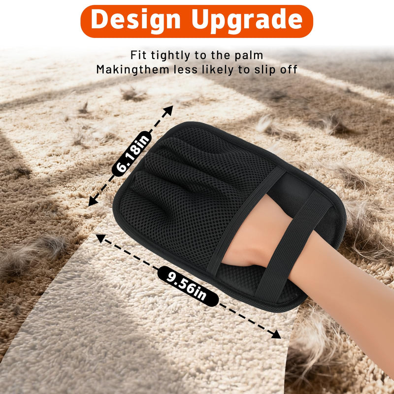 Pet Hair Removal Glove for Dogs & Cats for Couch, Curtain,Electrostatic Pet Hair Removal Gloves Brush for Pets Hair Pet Hair Remover Black