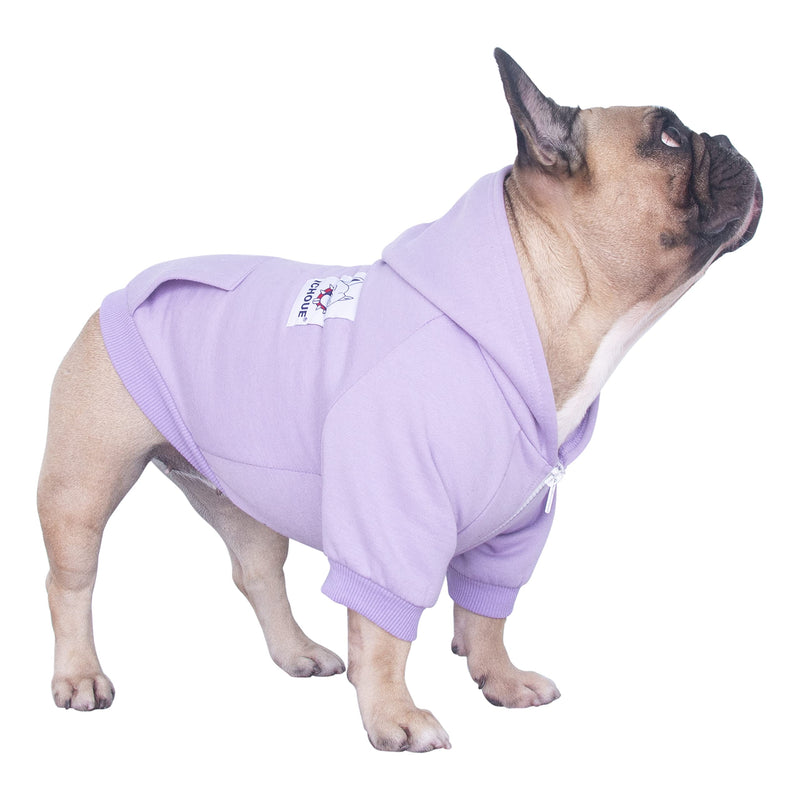 iChoue I am a French Bulldog Clothes Hoodies for Dogs Puppy Frenchie Pug English Boston Terrier Bully Pitbull Sweatshirt Sweater Clothing Cold Weather Winter Coats - Light Purple/Medium Medium (Pack of 1) - PawsPlanet Australia