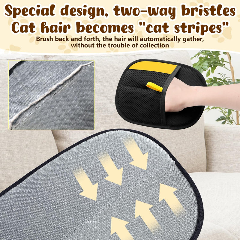 KLIFE Magic Brush Pet Hair, Newly Upgraded Reusable Electrostatic Pet Hair Remover Glove, Cat & Dog Hair Remover for Couch Furniture, Carpet, Curtain, 2Pcs - PawsPlanet Australia