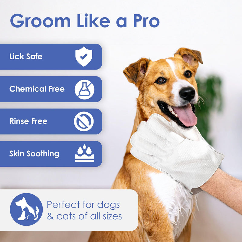 AKC Coconut-Scented Pet Bathing Gloves – 6-Pack Deodorizing & Cleaning Wipes for Dogs & Cats – Gentle, Hypoallergenic, No-Rinse Grooming Mitts for Sensitive Skin, Quick Cleanups & Travel - PawsPlanet Australia