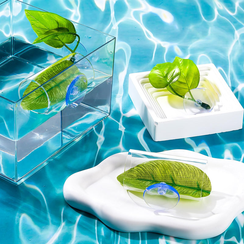 6 Pcs Betta Fish Acrylic Tube Tunnel Hollow Betta Fish Cave with Betta Fish Leaf Pad Betta Fish Tank Accessories for Aquarium Decor Fish Tank Accessories Decorations Shrimp Hideout Design Tube - PawsPlanet Australia
