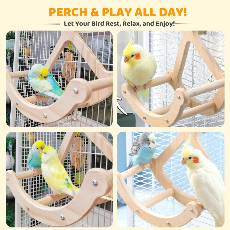 Bird Perch Toy, Interactive Rocking Parakeet Toys and Perches, Wooden Exercise Cockatiel Toys, Intelligence Birds Enrichment Toy for Parrot, Bird Cage Accessories Perch for Budgies Conure - PawsPlanet Australia