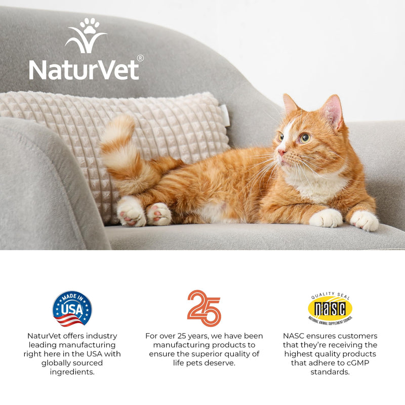 NaturVet VitaPet Senior Daily Vitamins for Cats Plus Glucosamine, Specifically Formulated to Provide Essential Minerals, 90 g, 60 Count