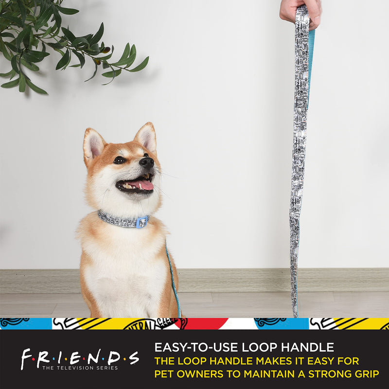 Friends TV Show City Doodle Dog Leash, 6 Ft (72 Inches) | Cute Blue Leash for Dogs & Harnesses 6 Foot - PawsPlanet Australia