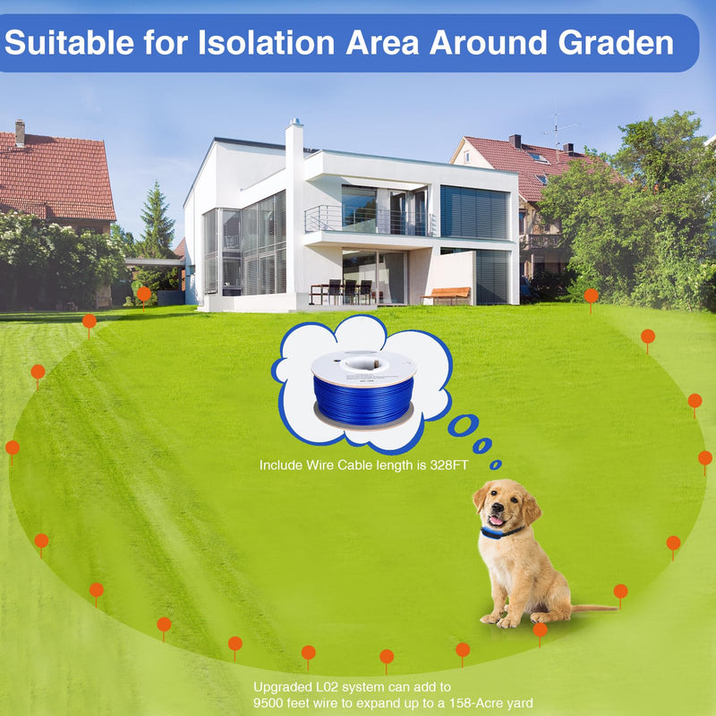 UltrCrab Receiver Collars Replacement for Wired Pet Fence, Rechargeable Waterproof Training Collars for Dogs Over 12lbs+, Adjustable Nylon Strap to Fit Neck Sizes 8-28 in for Invisible Dog Fence, Blue - PawsPlanet Australia