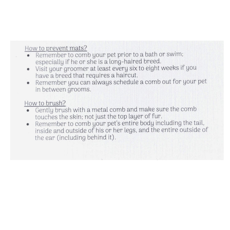 Dog Groomer Matted Fur and Dog Brushing Care Cards (100 pack, 3.5" X 2") Addresses hematomas, mats, combing, and shaving matts White - PawsPlanet Australia