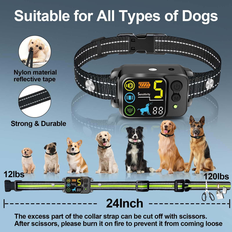 Citronella Bark Dog Collar [No Refill] Spray Dog Collar, with 5 Adjustable Sensitivity, Beep+Vibration+Spray 5 Working Modes Citronella Bark Collar, IP66 Waterproof Dog Spray Collar for L/M/S Black - PawsPlanet Australia