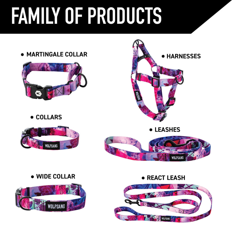 Wolfgang Heavy Duty Adjustable Dog Harness, Pull-Tested to Over 800 lbs for Walking & Training, Daydream Print, Large Large (1 Inch x 20-30 Inch) - PawsPlanet Australia