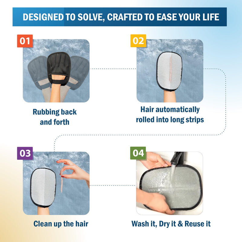 Pet Hair Removal Glove & Mitt for Couch, Furniture & Car Seat, Electrostatic 5-Finger Pet Hair Remover Tool for Dogs & Cats, Reusable Lint & Fur Remover for Carpet, Sofa & Clothing (1 Pack) - PawsPlanet Australia