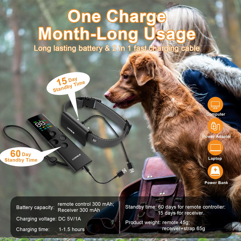 4 Dogs Shock Collar, 1640FT Dog Training Collar with Remote, Waterproof Electric Educator, Smart Anti-bark Trainer, 4 Modes Stop Bad Behaviors, Security Lock, Rechargeable e-Collar for Puppy Black Set(Collar+Remote) - PawsPlanet Australia